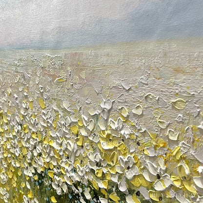 BUYARTVIEW Whispering Meadow – Impressionistic Wildflower Field Oil Painting - image 5