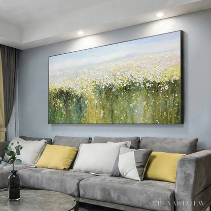 BUYARTVIEW Whispering Meadow – Impressionistic Wildflower Field Oil Painting - image 6