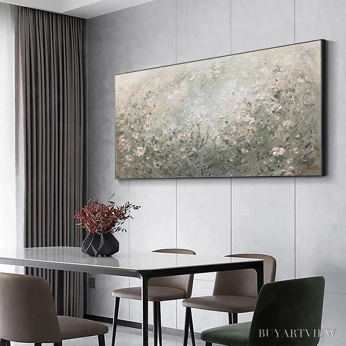BUYARTVIEW Whispering Meadow – Impressionistic Wildflower Landscape Painting - image 6