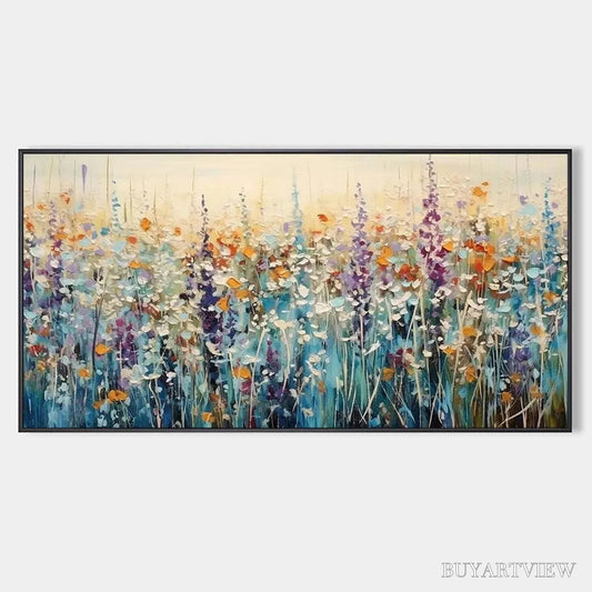 BUYARTVIEW Wild Meadow – Textured Impasto Wildflower Meadow Painting - image 1