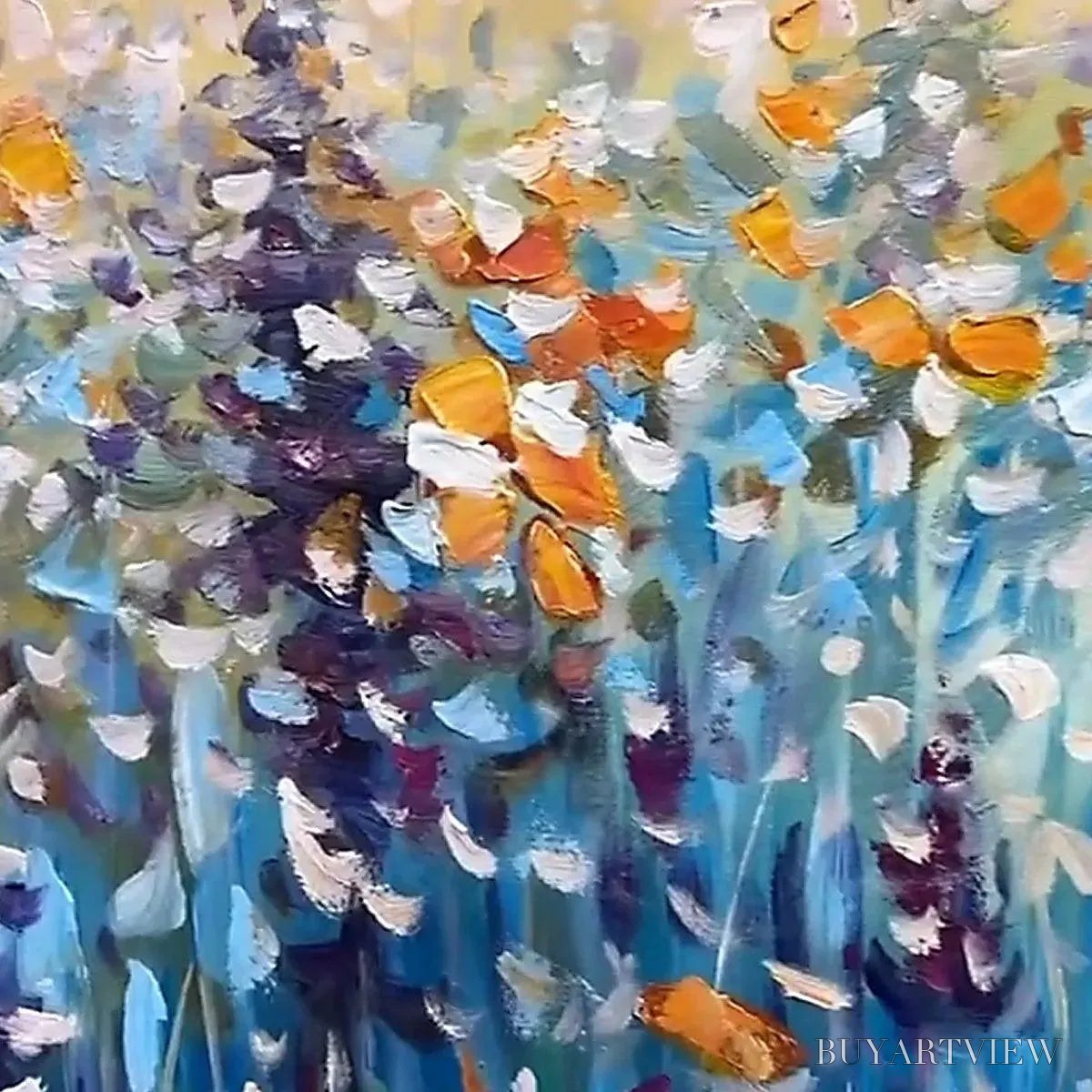 BUYARTVIEW Wild Meadow – Textured Impasto Wildflower Meadow Painting - image 3