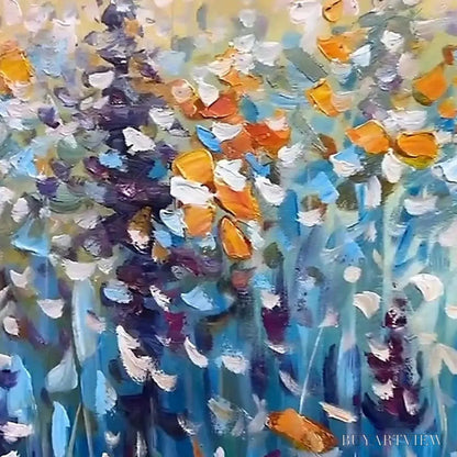 BUYARTVIEW Wild Meadow – Textured Impasto Wildflower Meadow Painting - image 3