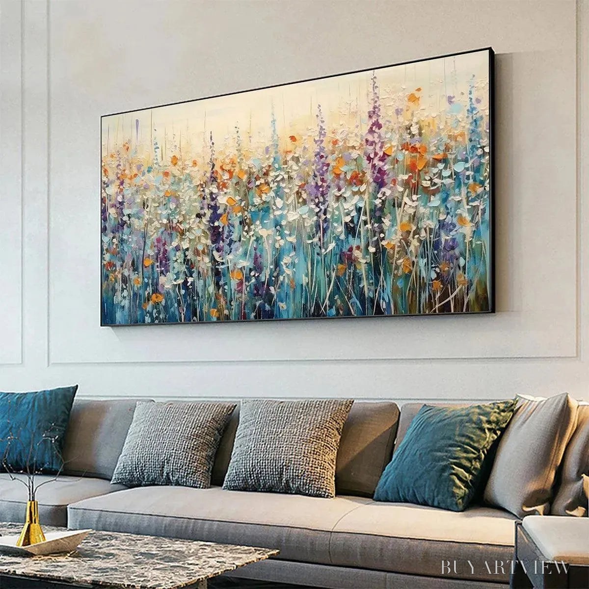 BUYARTVIEW Wild Meadow – Textured Impasto Wildflower Meadow Painting - image 4