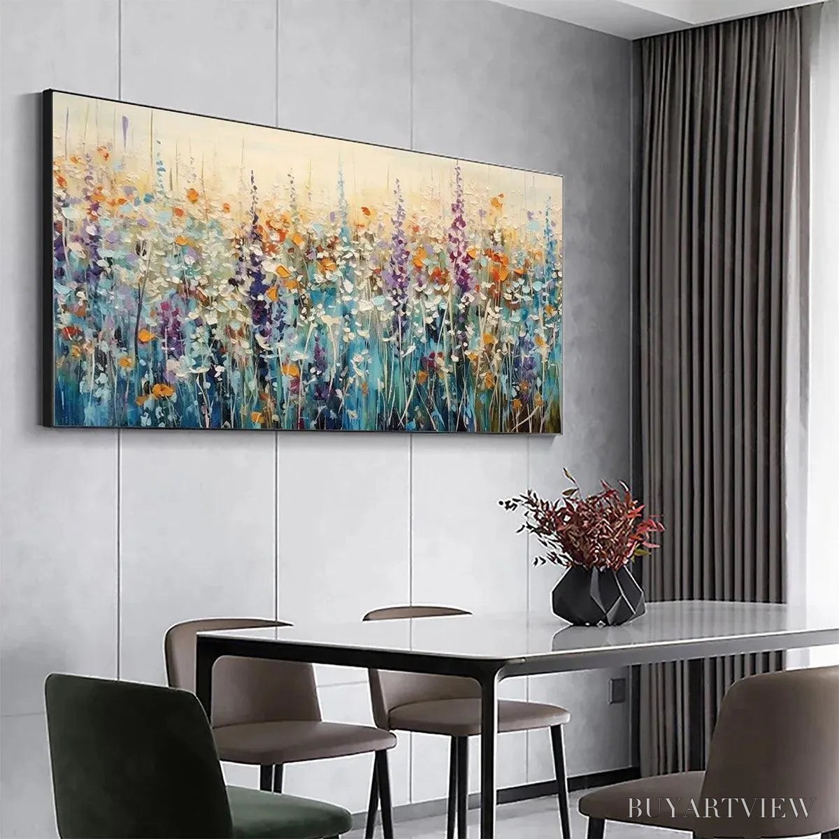 BUYARTVIEW Wild Meadow – Textured Impasto Wildflower Meadow Painting - image 6