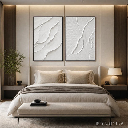 BUYARTVIEW Aegean Calm – Minimalist White Textured Wabi Sabi Set - image 4