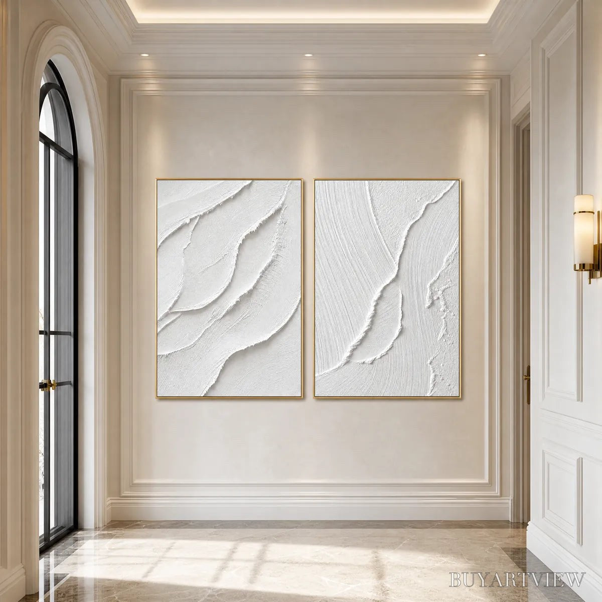 BUYARTVIEW Aegean Calm – Minimalist White Textured Wabi Sabi Set - image 5