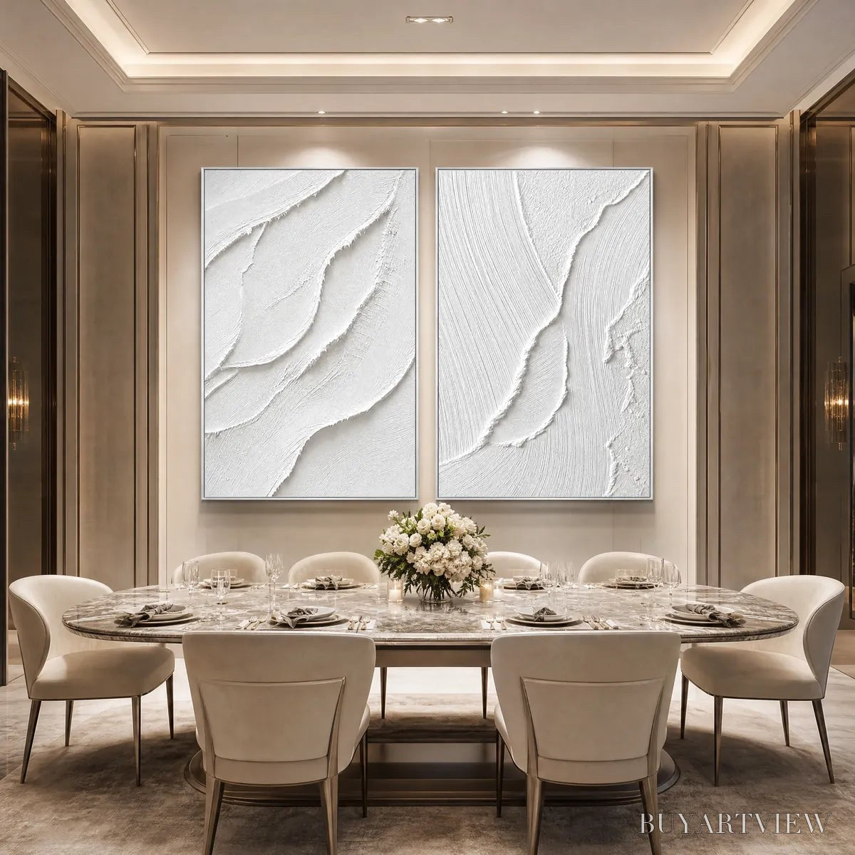 BUYARTVIEW Aegean Calm – Minimalist White Textured Wabi Sabi Set - image 6