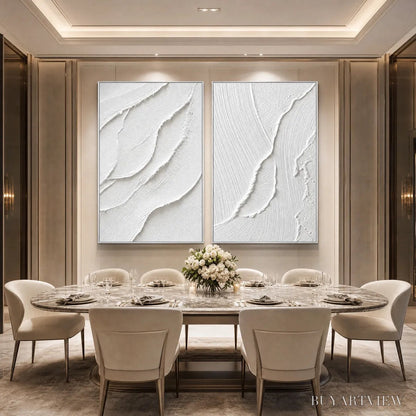 BUYARTVIEW Aegean Calm – Minimalist White Textured Wabi Sabi Set - image 6
