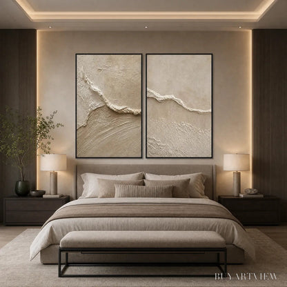 BUYARTVIEW Coastal Drift – Wabi Sabi Inspired Textured Abstract Painting Set - image 4