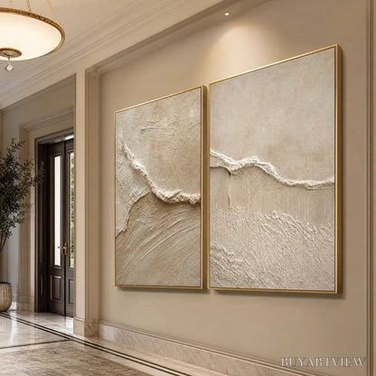 BUYARTVIEW Coastal Drift – Wabi Sabi Inspired Textured Abstract Painting Set - image 5