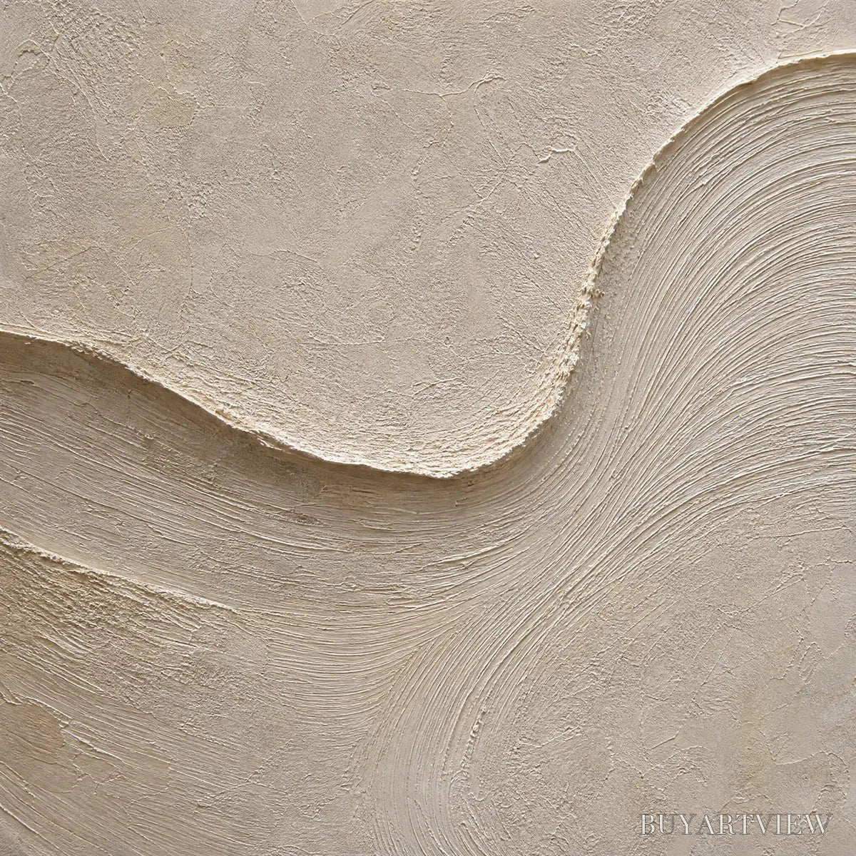 BUYARTVIEW Shoreline Echo – Textured Beige Wabi Sabi Set of 3 - image 3