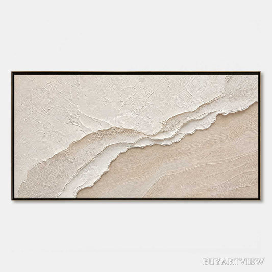 BUYARTVIEW Whispers of the Tide – Textured Wabi Sabi Inspired Coastal Abstract Painting - image 1