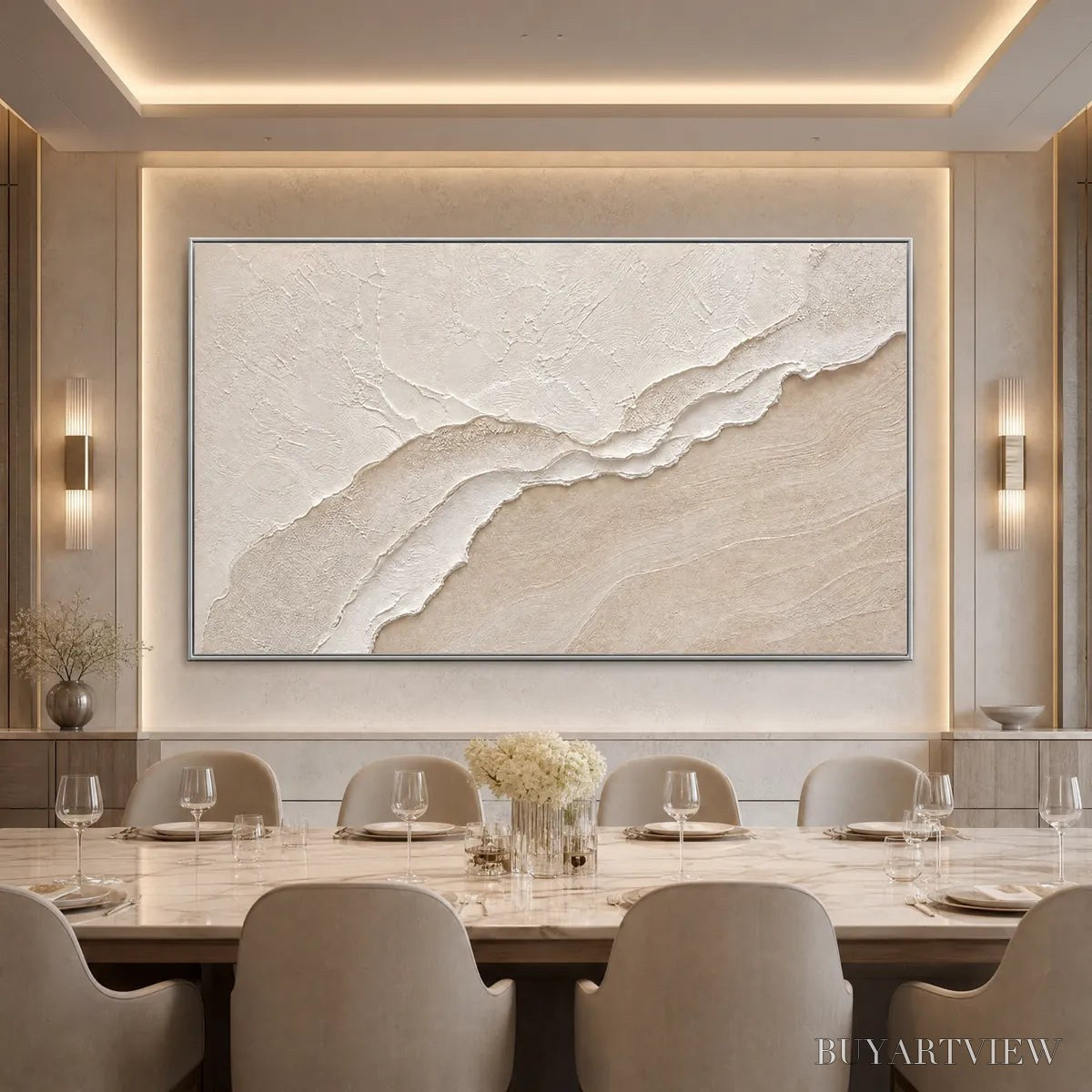 BUYARTVIEW Whispers of the Tide – Textured Wabi Sabi Inspired Coastal Abstract Painting - image 2