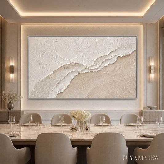 BUYARTVIEW Whispers of the Tide – Textured Wabi Sabi Inspired Coastal Abstract Painting - image 2