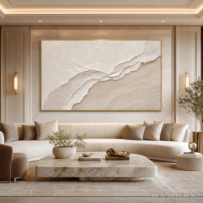 BUYARTVIEW Whispers of the Tide – Textured Wabi Sabi Inspired Coastal Abstract Painting - image 4