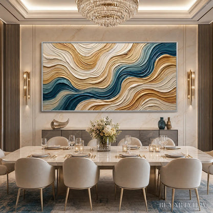 BUYARTVIEW Coastal Drift – Large Textured Abstract Painting of Coastal Waves - image 6