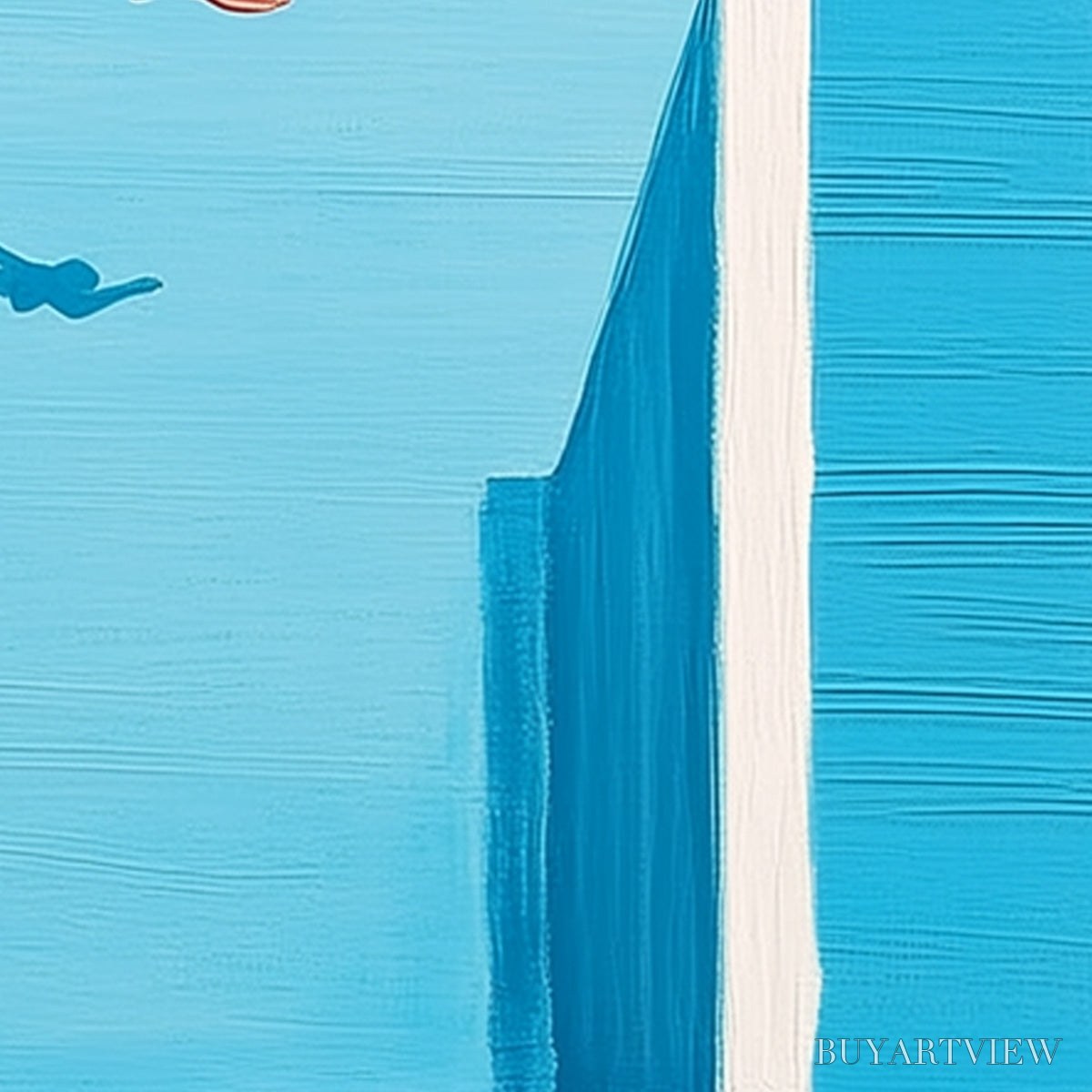 BUYARTVIEW Horizon'S Edge – Minimalist Blue Seascape Painting with Figures - image 3