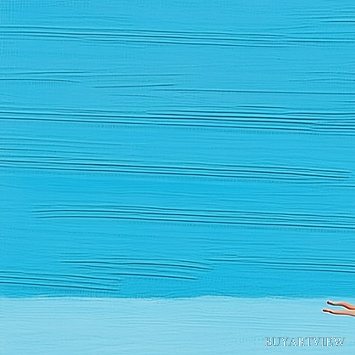 BUYARTVIEW Horizon'S Edge – Minimalist Blue Seascape Painting with Figures - image 5