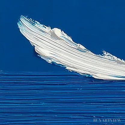 BUYARTVIEW Azure Crest – Minimalist Abstract Seascape Impasto Oil Painting - image 3