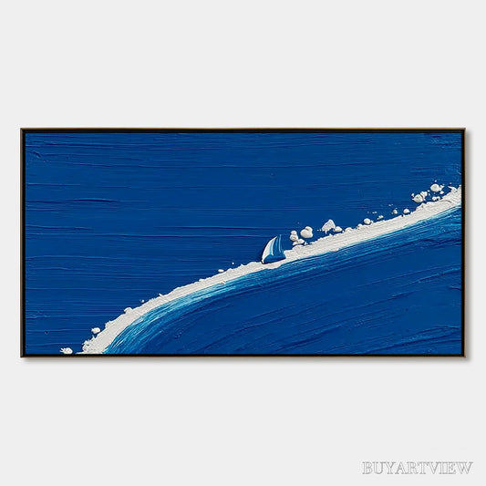BUYARTVIEW Voyage | Minimalist Textured Seascape Oil Painting - image 1