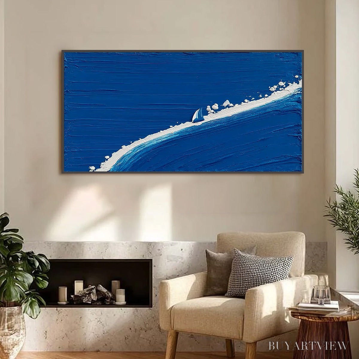 BUYARTVIEW Voyage | Minimalist Textured Seascape Oil Painting - image 2
