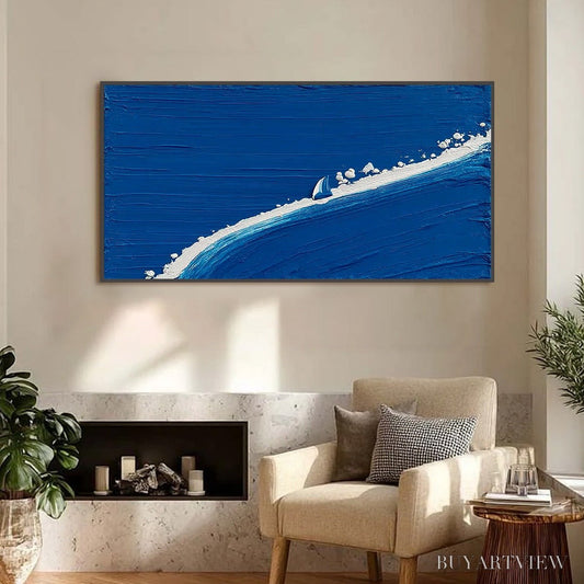 BUYARTVIEW Voyage | Minimalist Textured Seascape Oil Painting - image 2