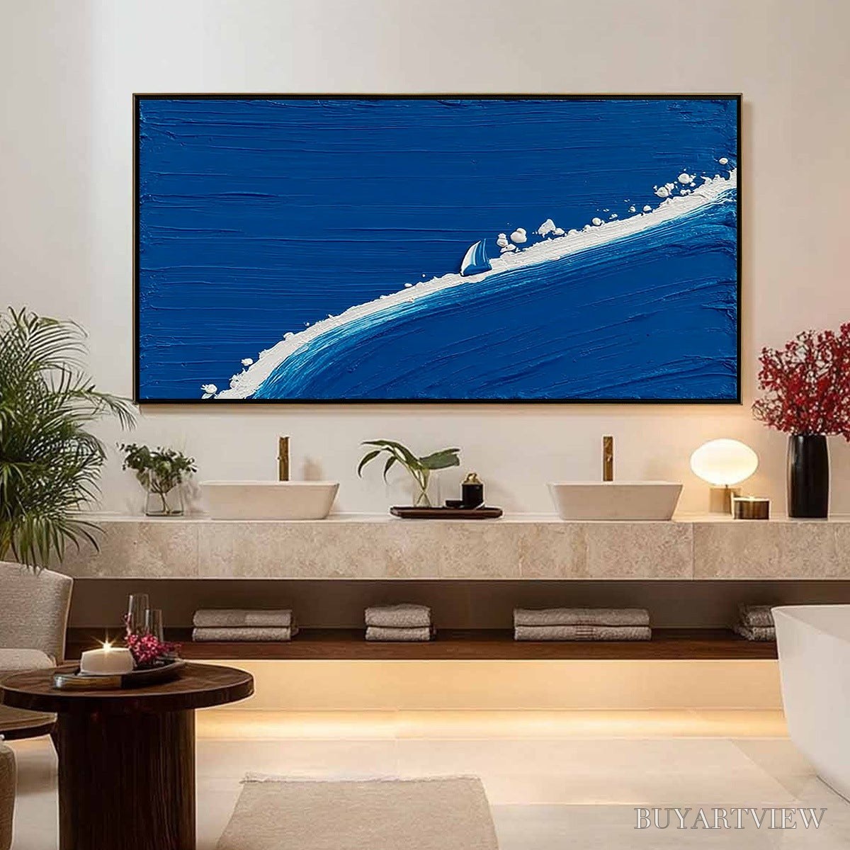 BUYARTVIEW Voyage | Minimalist Textured Seascape Oil Painting - image 4