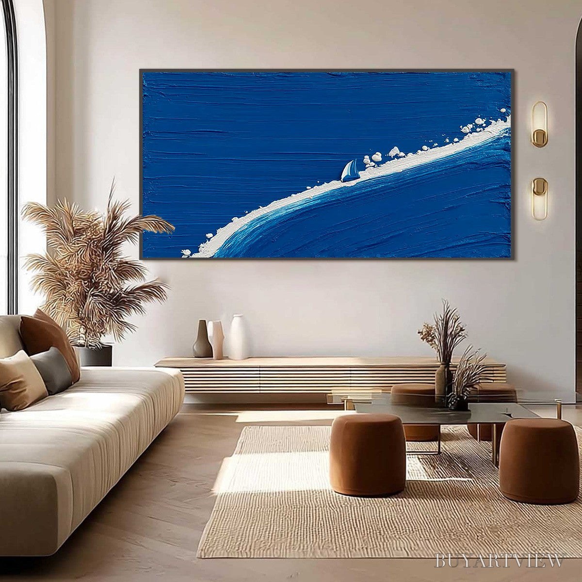 BUYARTVIEW Voyage | Minimalist Textured Seascape Oil Painting - image 6