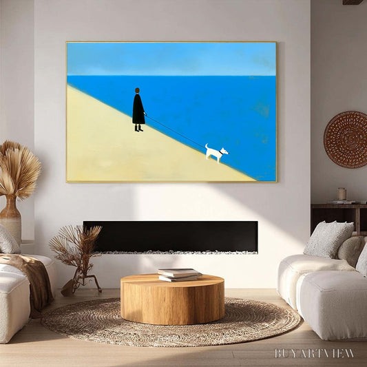 BUYARTVIEW the Companion Minimalist Beach Oil Painting | Modern - image 2