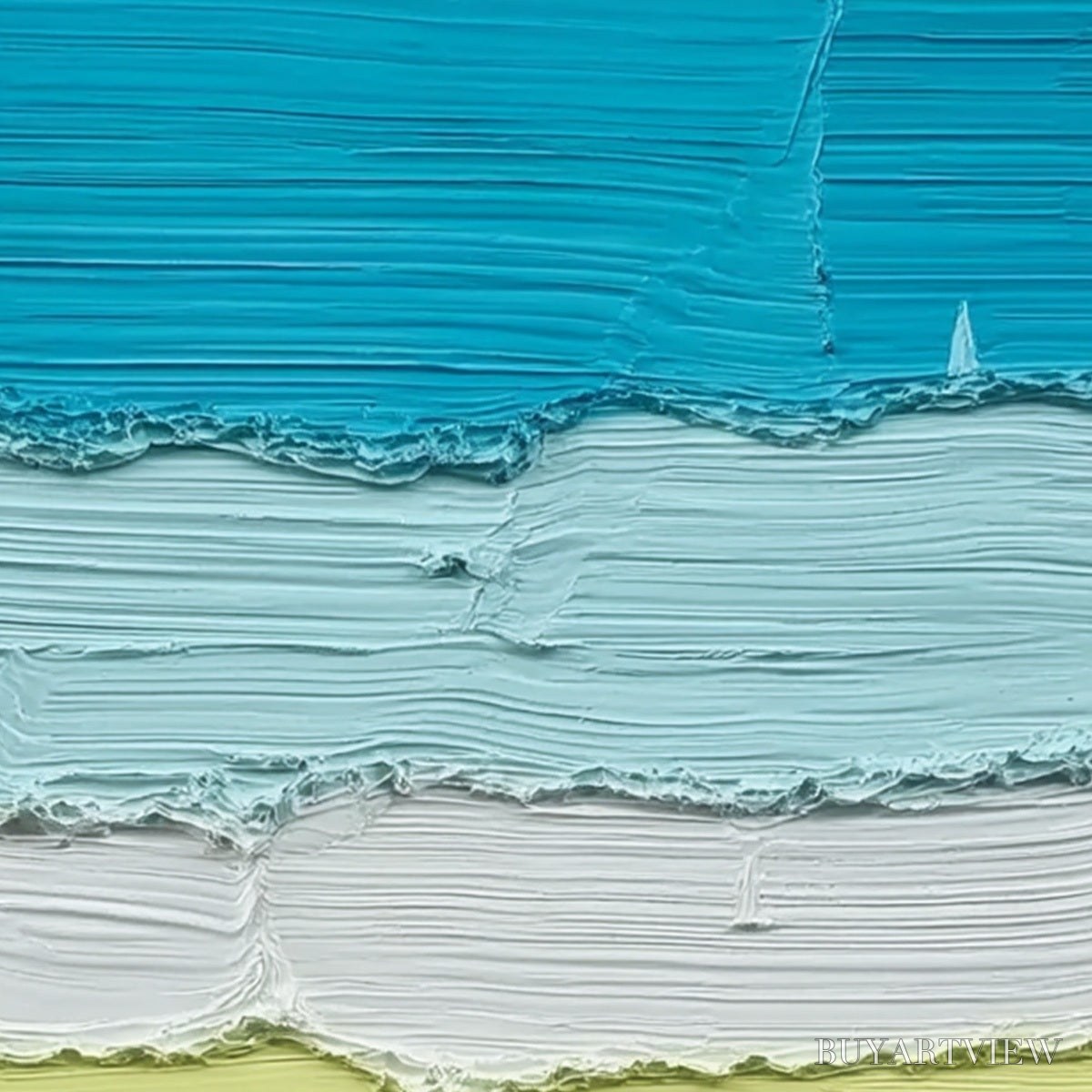 BUYARTVIEW Azure Regatta – Textured Vertical Seascape with Sailboats - image 3
