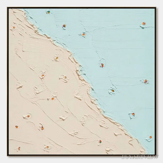 BUYARTVIEW Coastal Daydream – Textured Minimalist Abstract Beach Painting - image 1