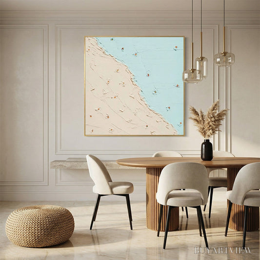 BUYARTVIEW Coastal Daydream – Textured Minimalist Abstract Beach Painting - image 2