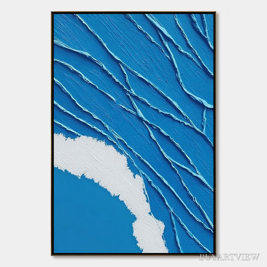 BUYARTVIEW Aegean Tide – Textured Impasto Abstract Seascape Painting - image 1