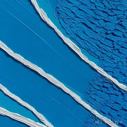 BUYARTVIEW Azure Current | Textured Abstract Blue Vertical Oil Painting - image 3