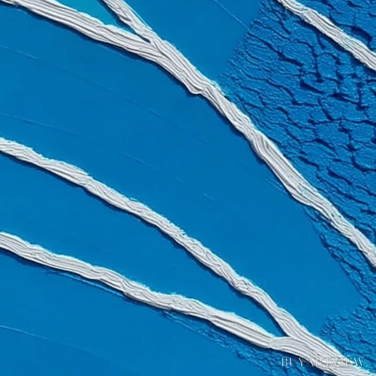 BUYARTVIEW Azure Current | Textured Abstract Blue Vertical Oil Painting - image 5