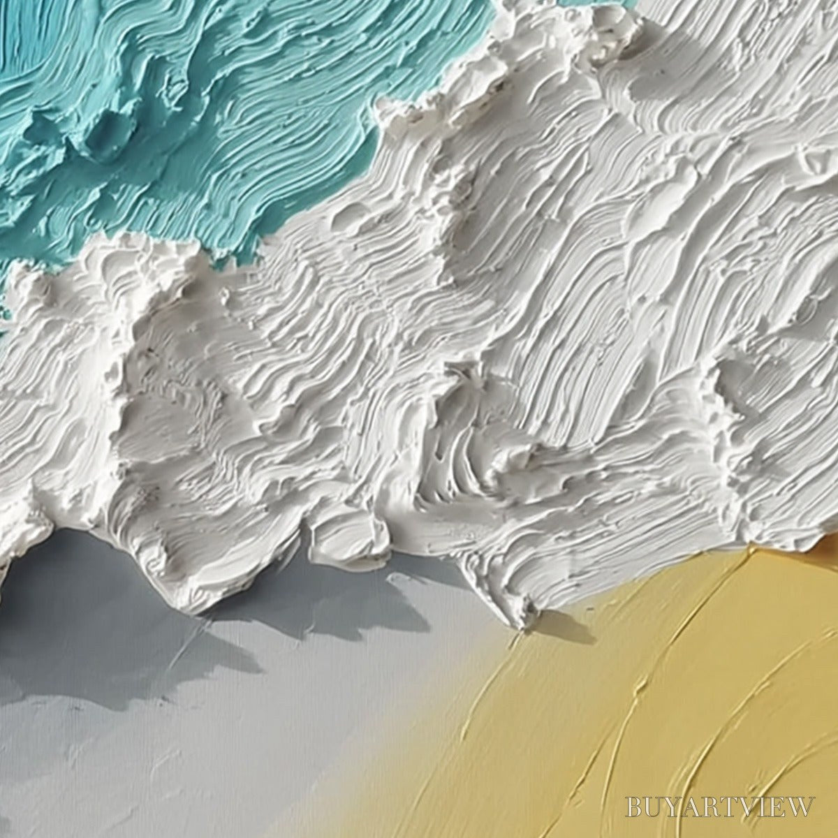 BUYARTVIEW Azure Crest – Heavy Texture Abstract Seascape Painting - image 5