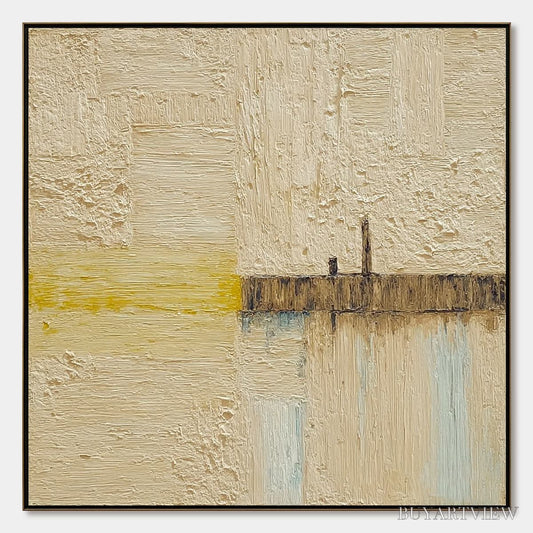 BUYARTVIEW Horizon'S Edge – Textured Wabi-Sabi Abstract Seascape Painting - image 1