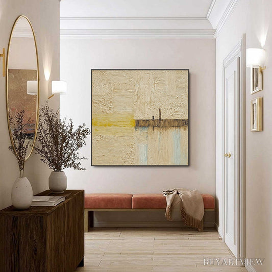 BUYARTVIEW Horizon'S Edge – Textured Wabi-Sabi Abstract Seascape Painting - image 2