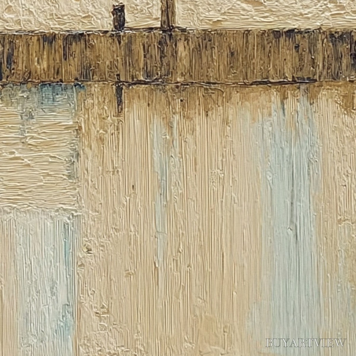 BUYARTVIEW Horizon'S Edge – Textured Wabi-Sabi Abstract Seascape Painting - image 3
