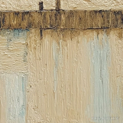 BUYARTVIEW Horizon'S Edge – Textured Wabi-Sabi Abstract Seascape Painting - image 3