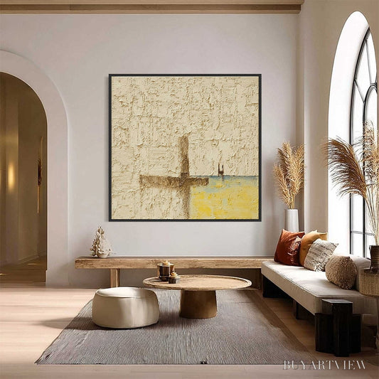 BUYARTVIEW Coastal Vespers – Textured Wabi Sabi Abstract Beach Painting - image 2