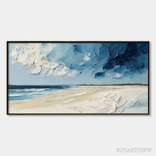 BUYARTVIEW Horizon'S Breath – Textured Impasto Coastal Landscape Oil Painting - image 1