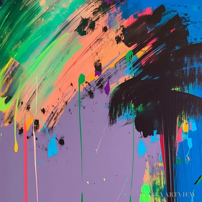 BUYARTVIEW Vivid Voyage – Colorful Vertical Abstract Seascape Painting - image 3