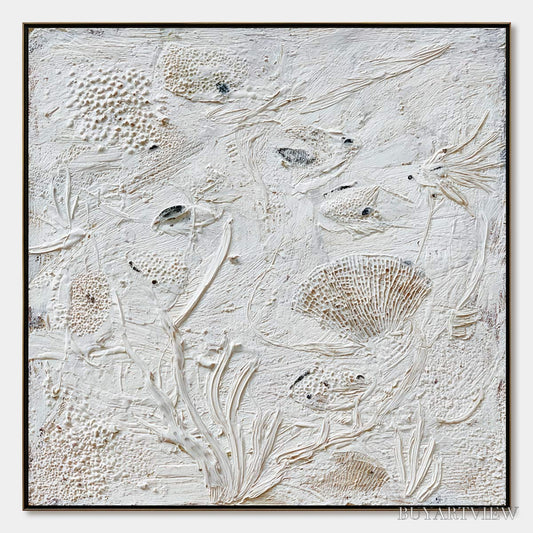BUYARTVIEW Tidal Relics – Textured Wabi Sabi Abstract Ocean Painting - image 1