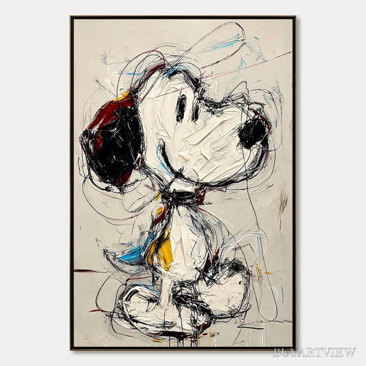 BUYARTVIEW Dreamer'S Doodle – Textured Pop Art Character Painting - image 1