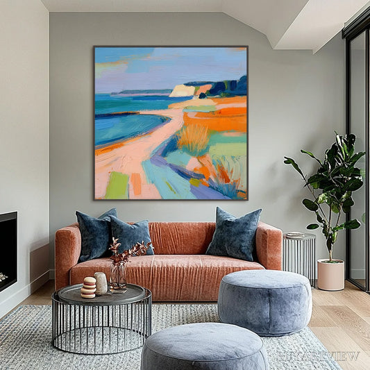 BUYARTVIEW Coastal Glow – Textured Impasto Seascape Oil Painting for Coastal Decor - image 2