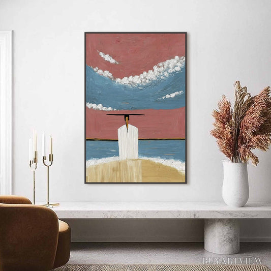 BUYARTVIEW Horizon'S Edge – Textured Minimalist Abstract Seascape Painting - image 2