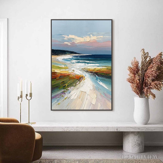 BUYARTVIEW Coastal Embrace – Textured Impasto Seascape Oil Painting - image 2