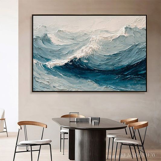 BUYARTVIEW Celtic Surge – Textured Impasto Ocean Wave - image 2