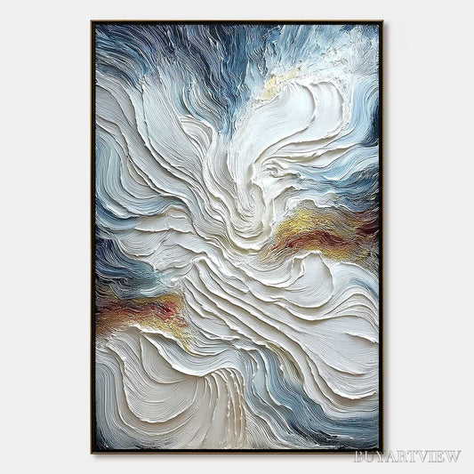 BUYARTVIEW Celestial Tide – Heavily Textured Abstract Ocean Wave Oil Painting - image 1